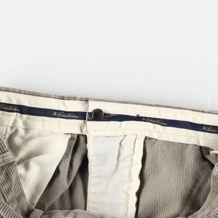 Brooks Brothers ELLIOT Two-pleat Corduroy Pants for Men, W36 cotton gray type Vintage Second Hand