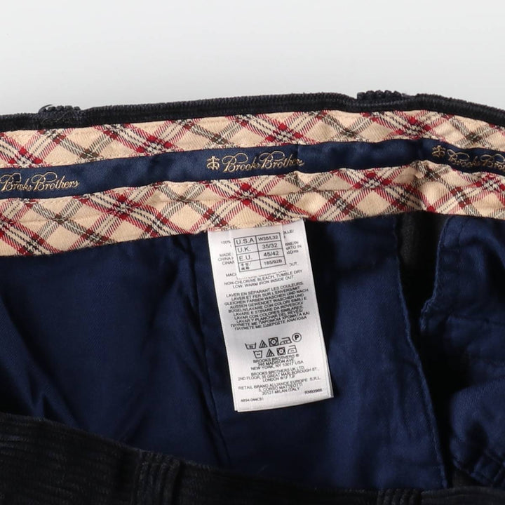 Brooks Brothers HUDSON Corduroy Pants for Men, Size W34 cotton navy blue type Vintage Second Hand