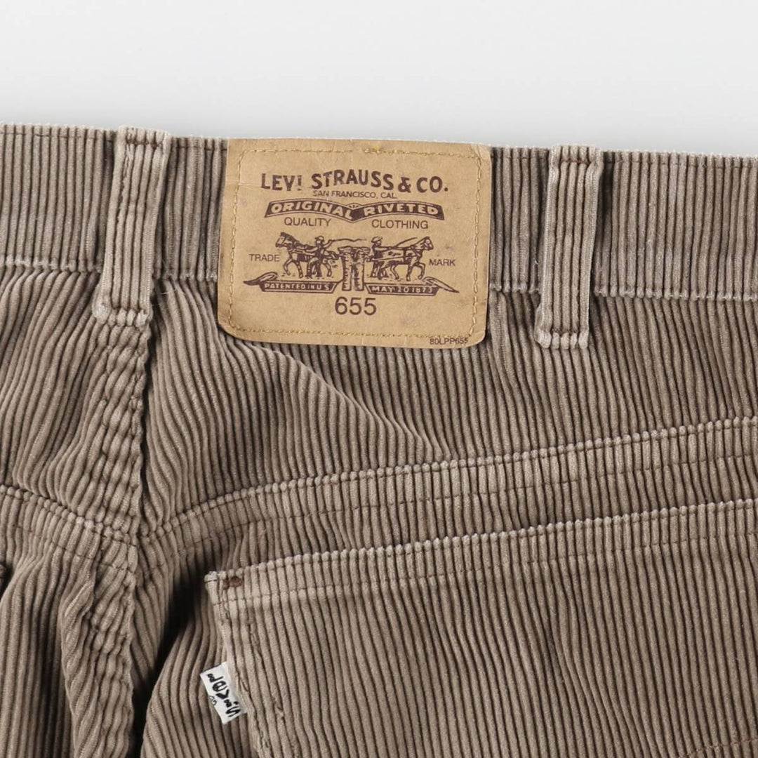 Levi's 655 Corduroy Pants, Made in Canada, Men's Size W33 (approx.) cotton brown type Vintage Second Hand