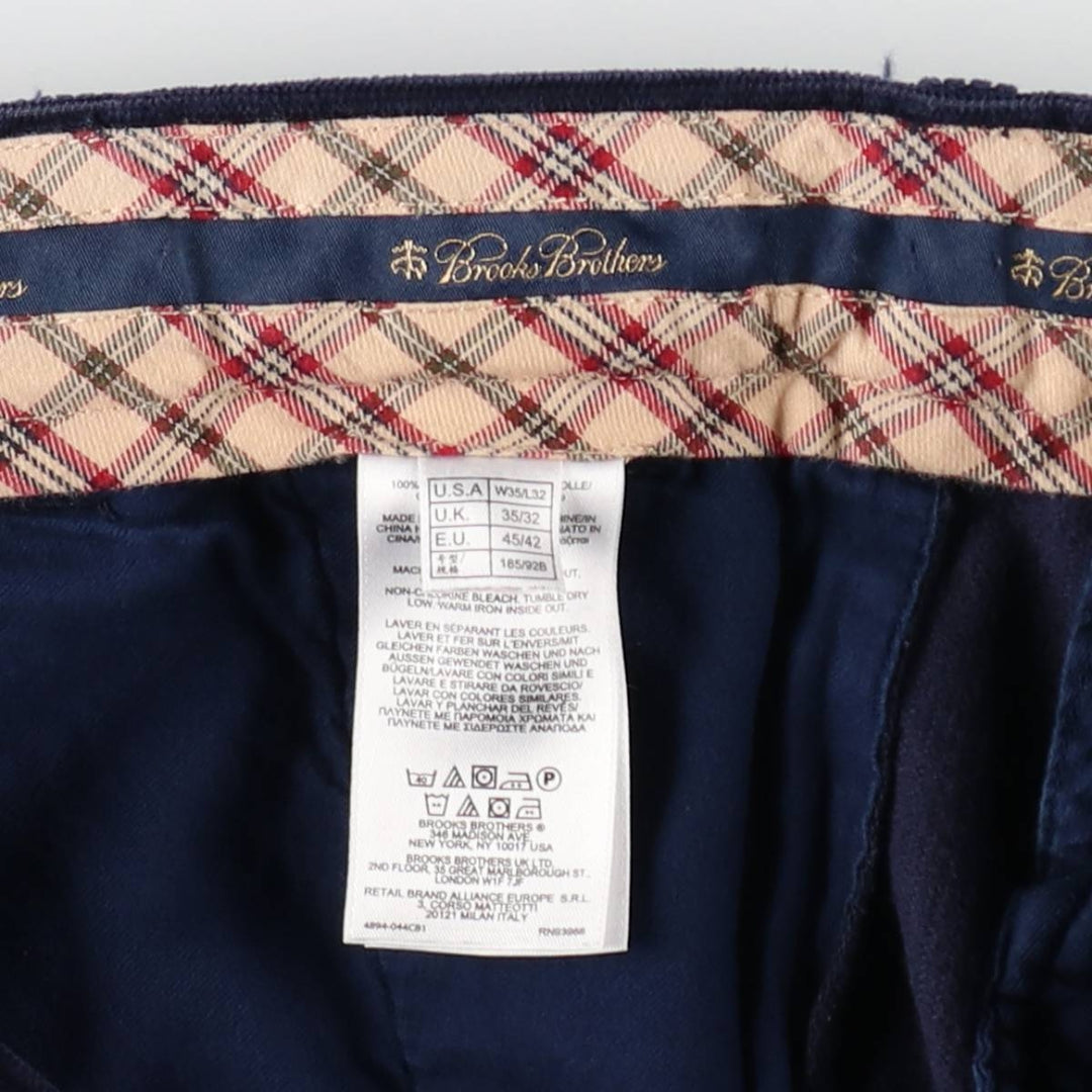 Brooks Brothers Clark Corduroy Pants, Men's, Size W35 cotton navy blue type Vintage Second Hand