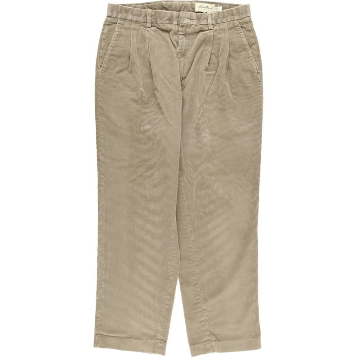 Eddie Bauer Men's Two-Puck Wide-Rib Corduroy Pants, Size W35 cotton Beige type Vintage Second Hand