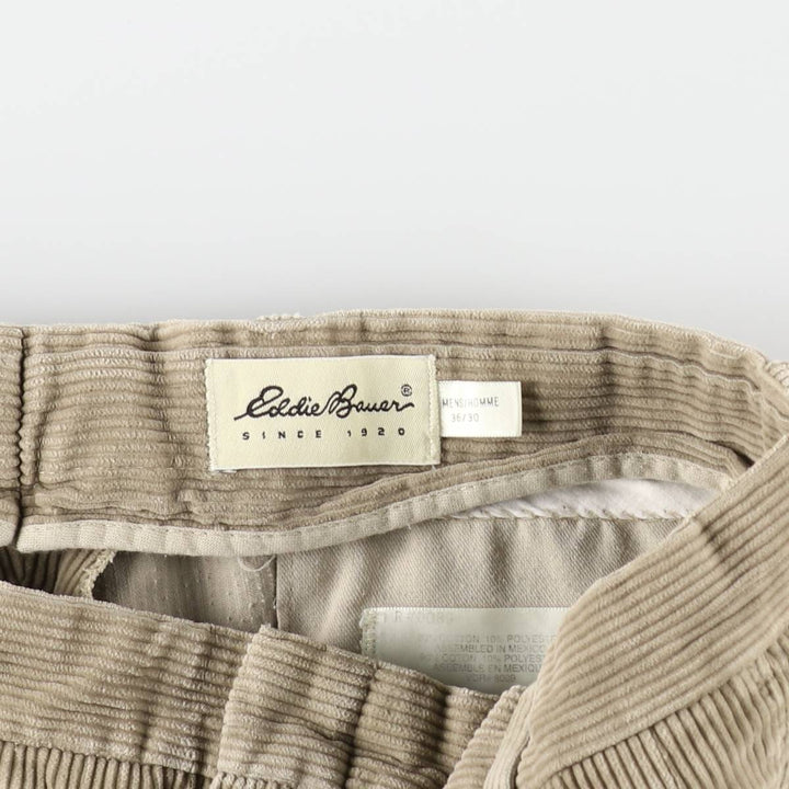 Eddie Bauer Men's Two-Puck Wide-Rib Corduroy Pants, Size W35 cotton Beige type Vintage Second Hand
