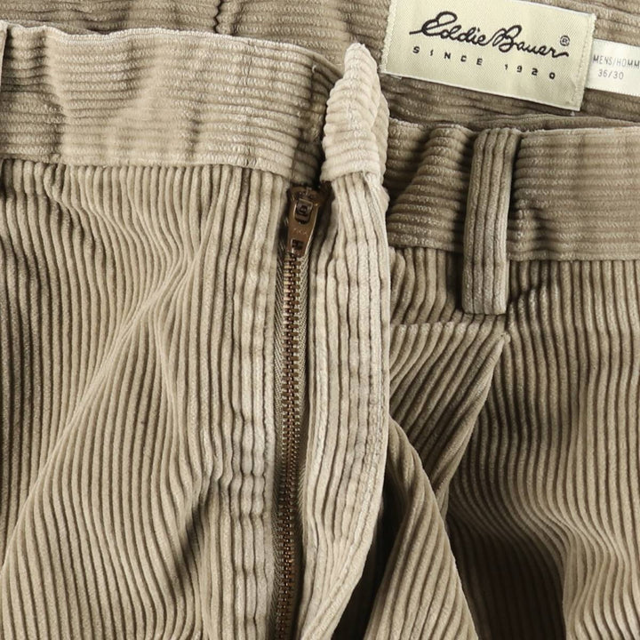 Eddie Bauer Men's Two-Puck Wide-Rib Corduroy Pants, Size W35 cotton Beige type Vintage Second Hand