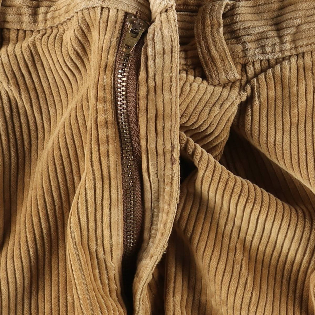 90'S Lands' End wide-wale, two-pleat corduroy pants, men's size W34 (approx.) cotton brown type Vintage Second Hand