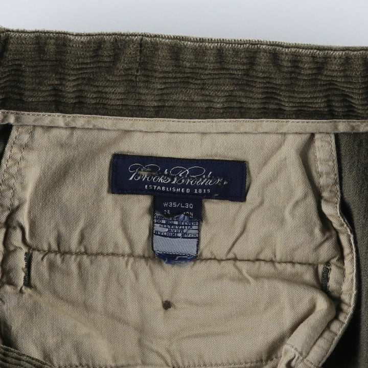 Brooks Brothers Two-pleat Corduroy Pants, Men's, Size W35 unclear Khaki type Vintage Second Hand