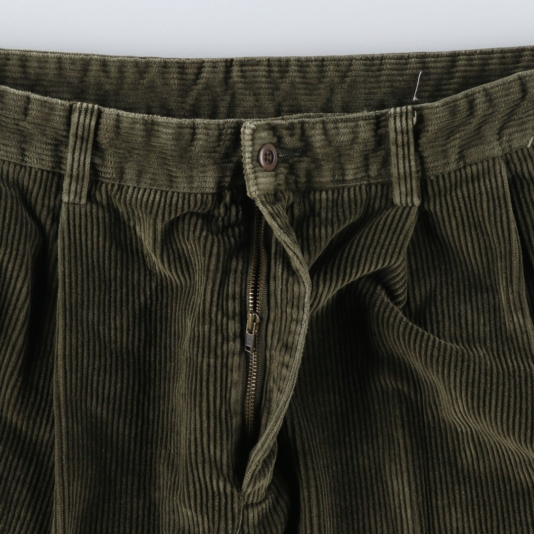 Brooks Brothers Two-pleat Corduroy Pants, Men's, Size W35 unclear Khaki type Vintage Second Hand