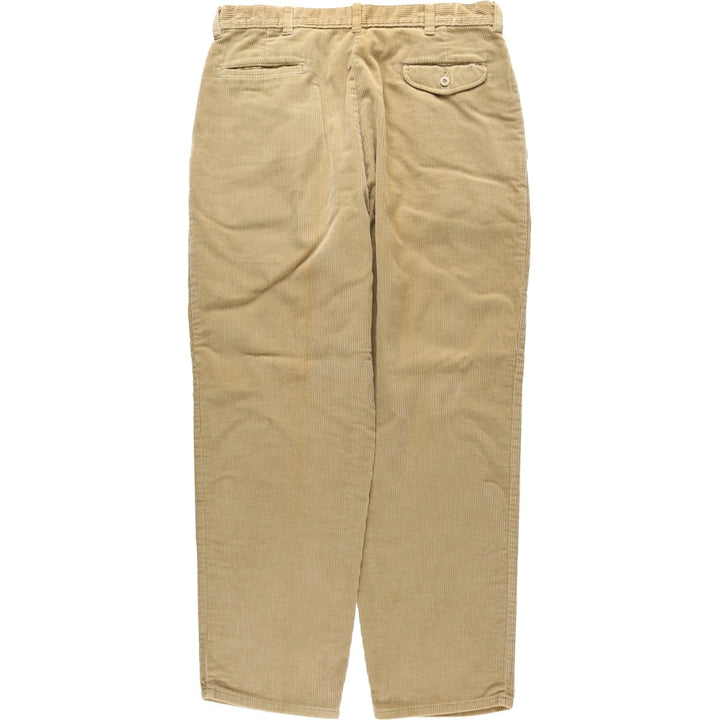 1980'S L.L.Bean RANGELEY Two-Pleat Corduroy Pants, Made in USA, Men's Size W34 (approx.), Vintage cotton Beige type Vintage Second Hand