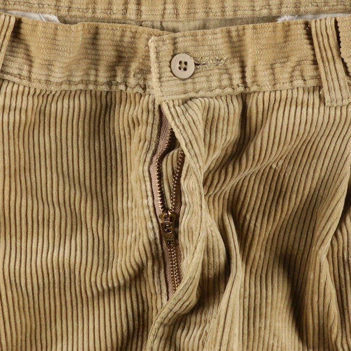 1980'S L.L.Bean RANGELEY Two-Pleat Corduroy Pants, Made in USA, Men's Size W34 (approx.), Vintage cotton Beige type Vintage Second Hand