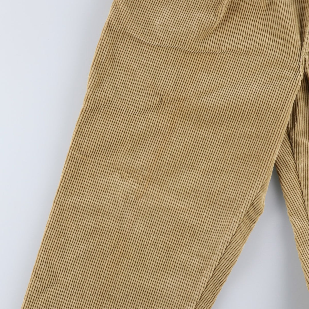 1980'S L.L.Bean RANGELEY Two-Pleat Corduroy Pants, Made in USA, Men's Size W34 (approx.), Vintage cotton Beige type Vintage Second Hand
