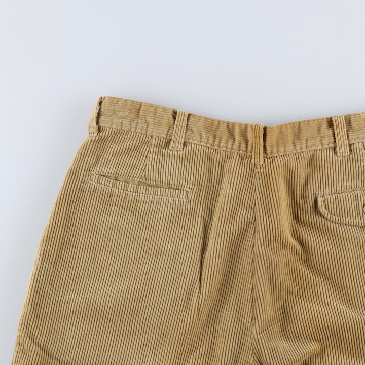 1980'S L.L.Bean RANGELEY Two-Pleat Corduroy Pants, Made in USA, Men's Size W34 (approx.), Vintage cotton Beige type Vintage Second Hand