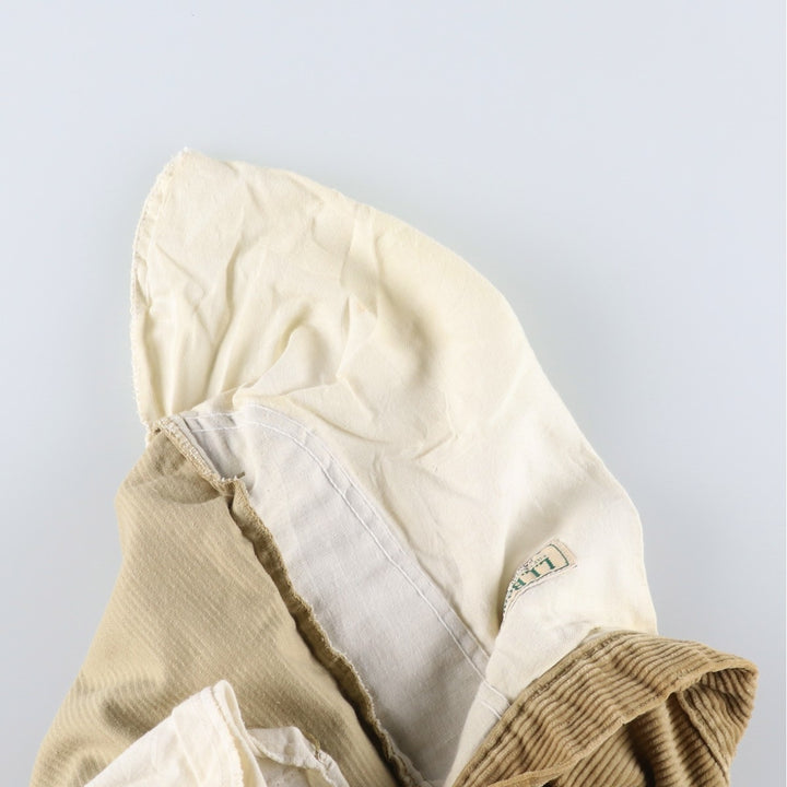 1980'S L.L.Bean RANGELEY Two-Pleat Corduroy Pants, Made in USA, Men's Size W34 (approx.), Vintage cotton Beige type Vintage Second Hand