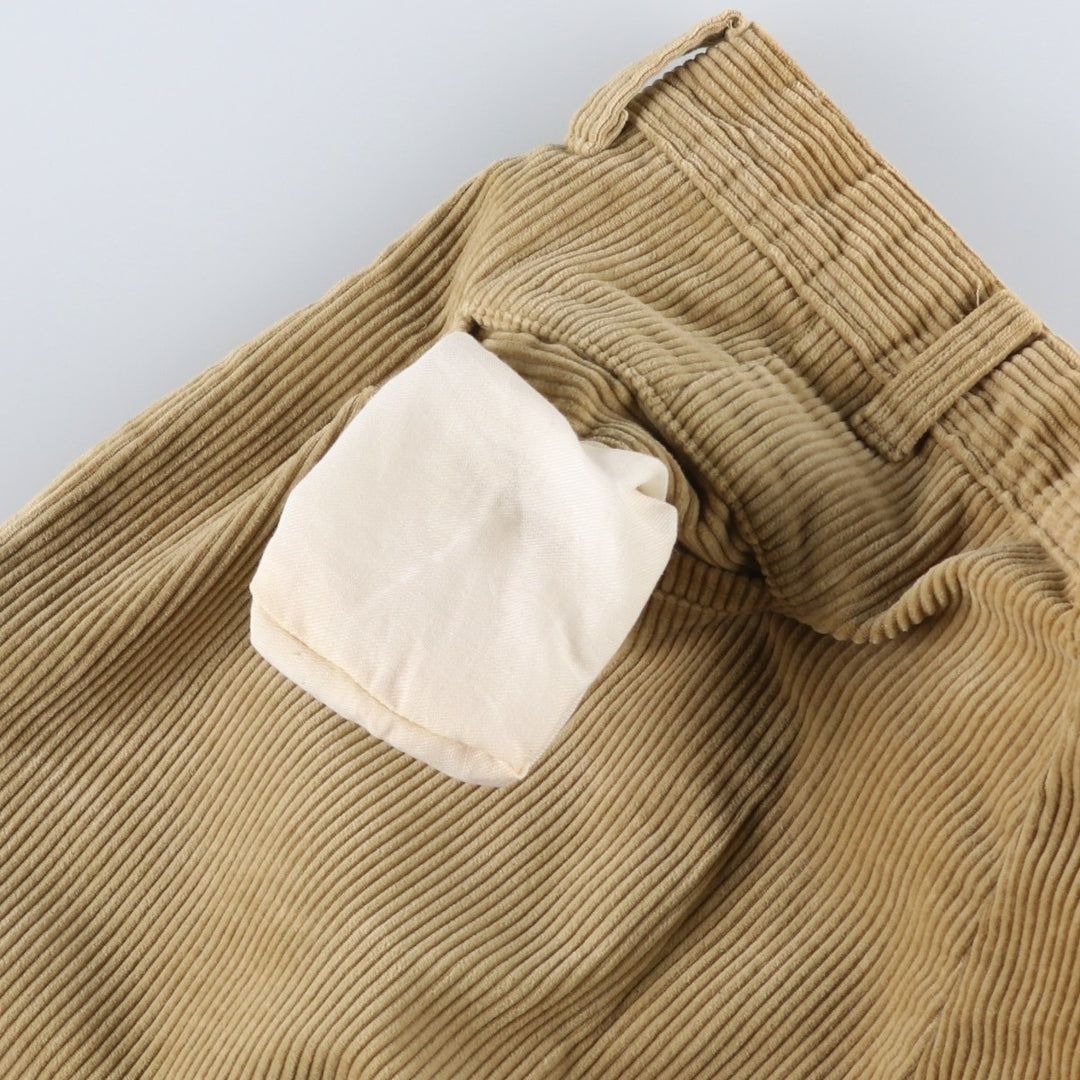 1980'S L.L.Bean RANGELEY Two-Pleat Corduroy Pants, Made in USA, Men's Size W34 (approx.), Vintage cotton Beige type Vintage Second Hand