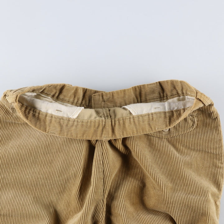 1980'S L.L.Bean RANGELEY Two-Pleat Corduroy Pants, Made in USA, Men's Size W34 (approx.), Vintage cotton Beige type Vintage Second Hand