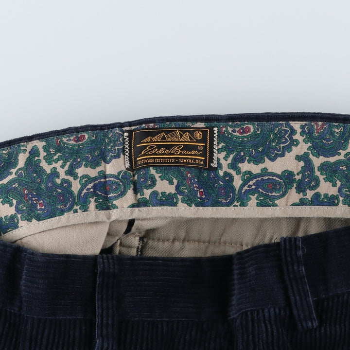 70s-80'S Eddie Bauer Black Tag Corduroy Pants, Made in USA, Men's Size W33 (approx.), Vintage cotton navy blue type Vintage Second Hand