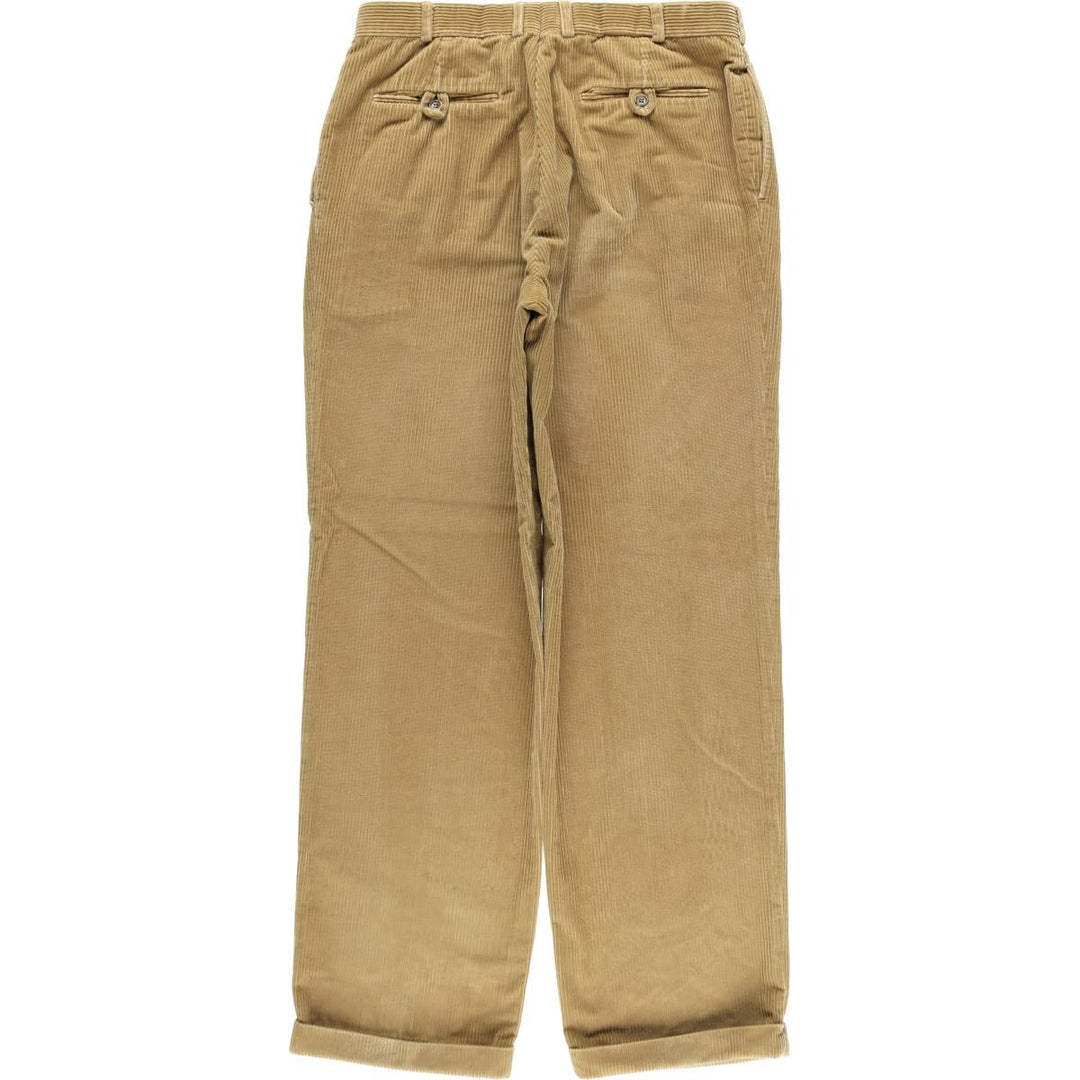 Brooks Brothers ESTABLISHED 1818 Two-Pleat Wide-Wale Corduroy Pants, Made in Canada, Men's Size W33 (approx.) cotton Beige type Vintage Second Hand