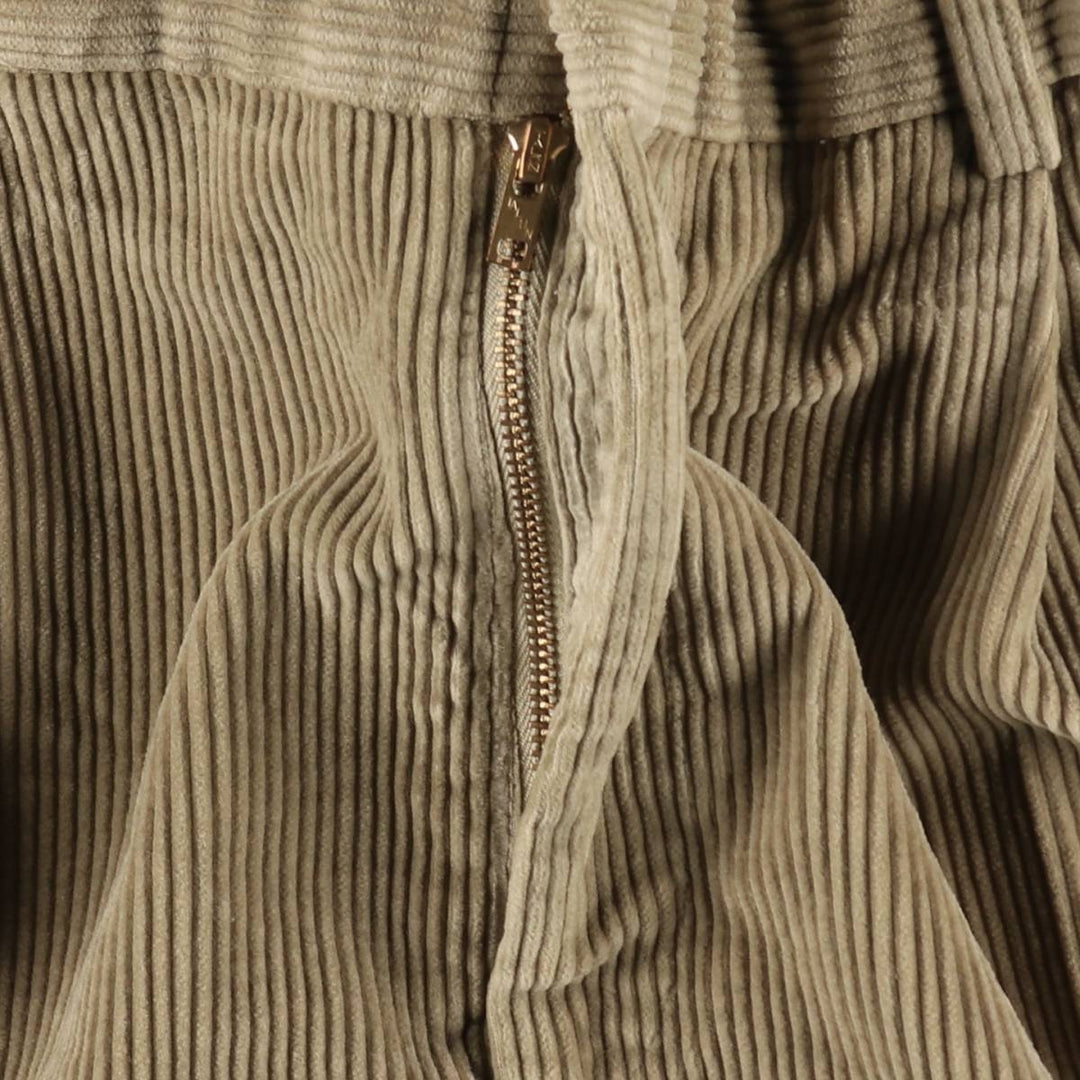 1990'S Eddie Bauer wide-wale corduroy pants with two pleats, made in the USA, men's size W36 (approx.) cotton brown type Vintage Second Hand