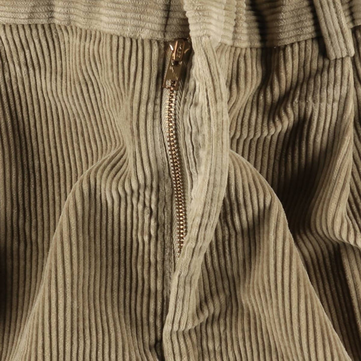 1990'S Eddie Bauer wide-wale corduroy pants with two pleats, made in the USA, men's size W36 (approx.) cotton brown type Vintage Second Hand