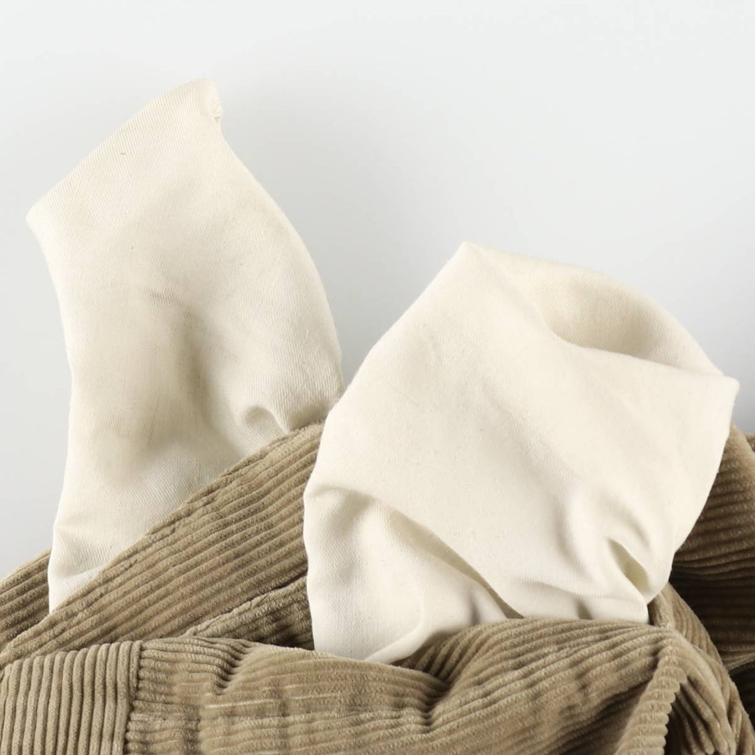 1990'S Eddie Bauer wide-wale corduroy pants with two pleats, made in the USA, men's size W36 (approx.) cotton brown type Vintage Second Hand