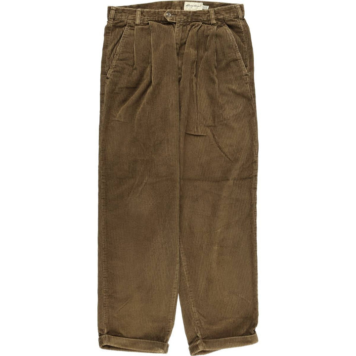 Eddie Bauer Two-Puck Wide-Rib Corduroy Pants, Men's Size 34 cotton brown type Vintage Second Hand