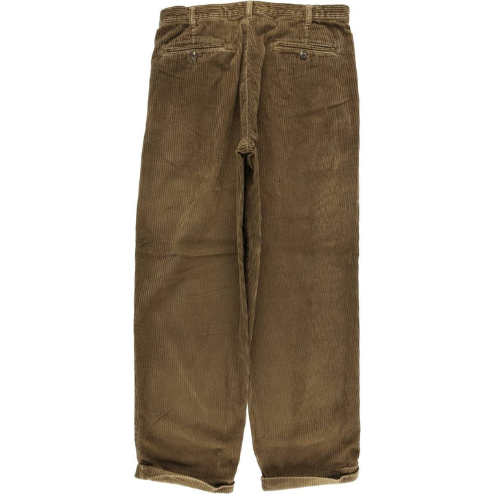 Eddie Bauer Two-Puck Wide-Rib Corduroy Pants, Men's Size 34 cotton brown type Vintage Second Hand
