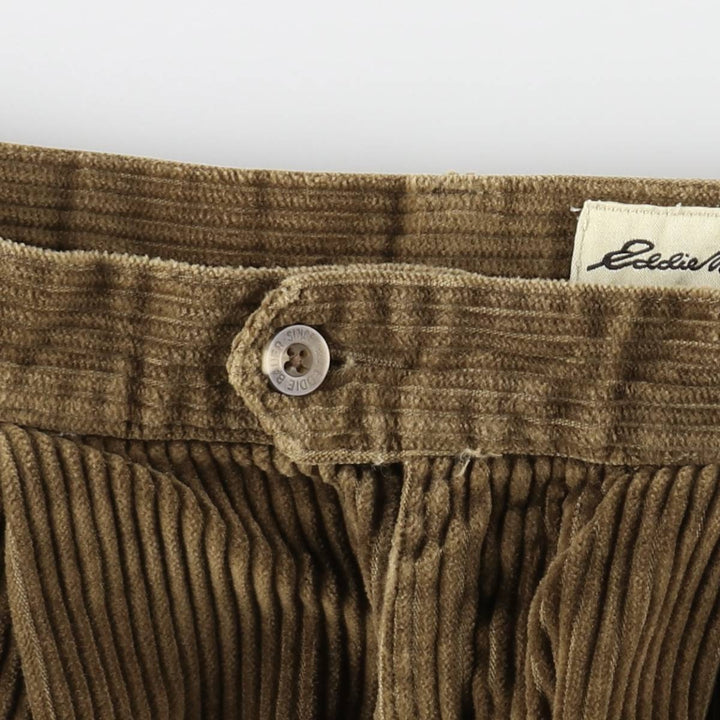 Eddie Bauer Two-Puck Wide-Rib Corduroy Pants, Men's Size 34 cotton brown type Vintage Second Hand