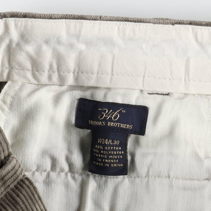 Brooks Brothers 346 Corduroy Pants, Men's W33 (approx.) cotton gray type Vintage Second Hand