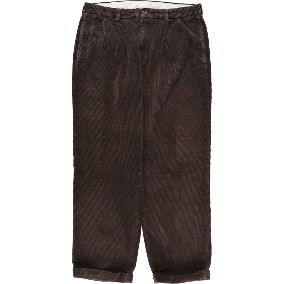 Brooks Brothers 346 Two-pleat Corduroy Pants for Men, Size W36 cotton brown type Vintage Second Hand