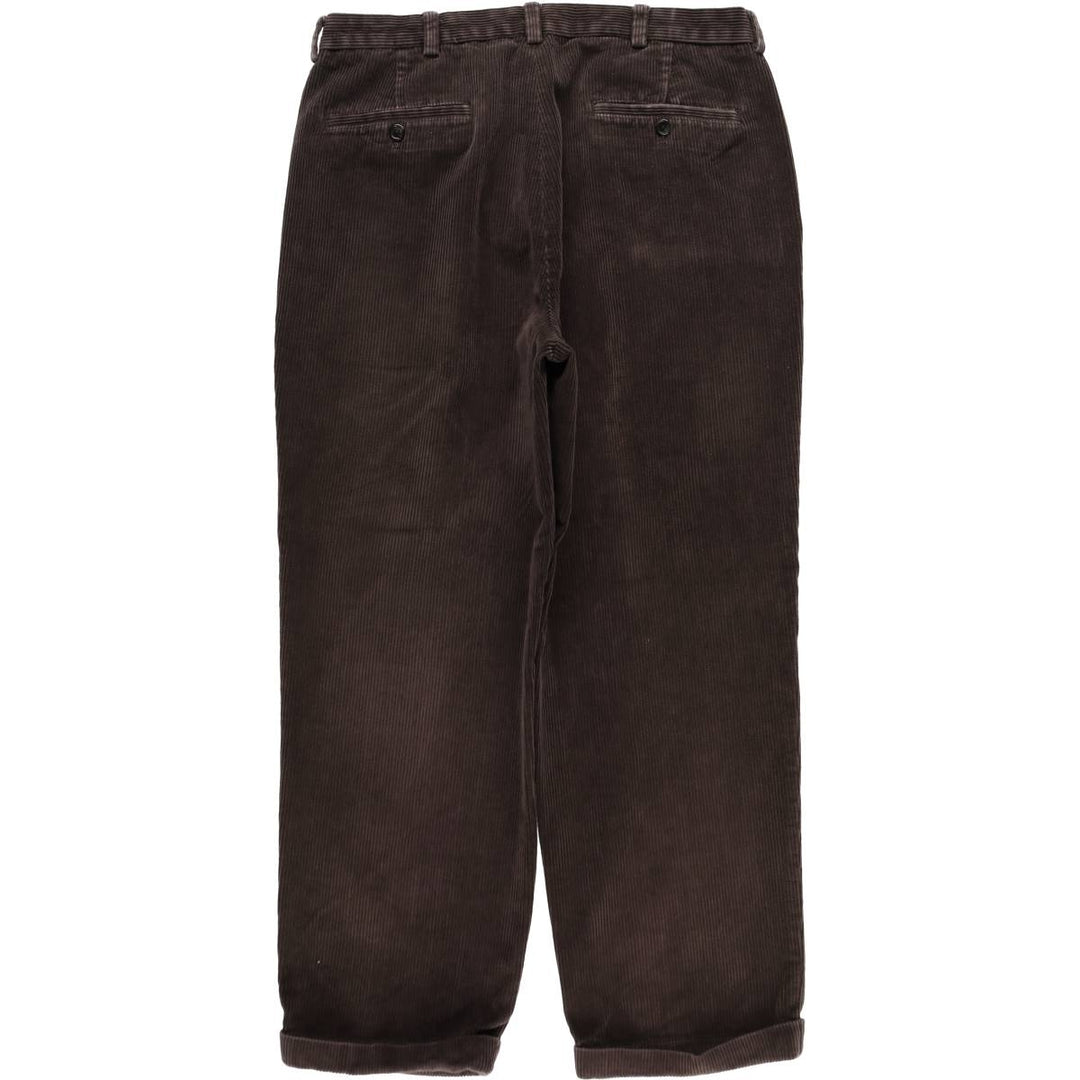 Brooks Brothers 346 Two-pleat Corduroy Pants for Men, Size W36 cotton brown type Vintage Second Hand