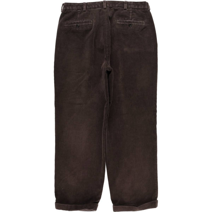 Brooks Brothers 346 Two-pleat Corduroy Pants for Men, Size W36 cotton brown type Vintage Second Hand