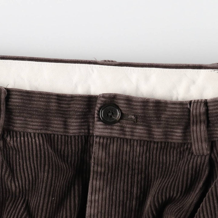 Brooks Brothers 346 Two-pleat Corduroy Pants for Men, Size W36 cotton brown type Vintage Second Hand