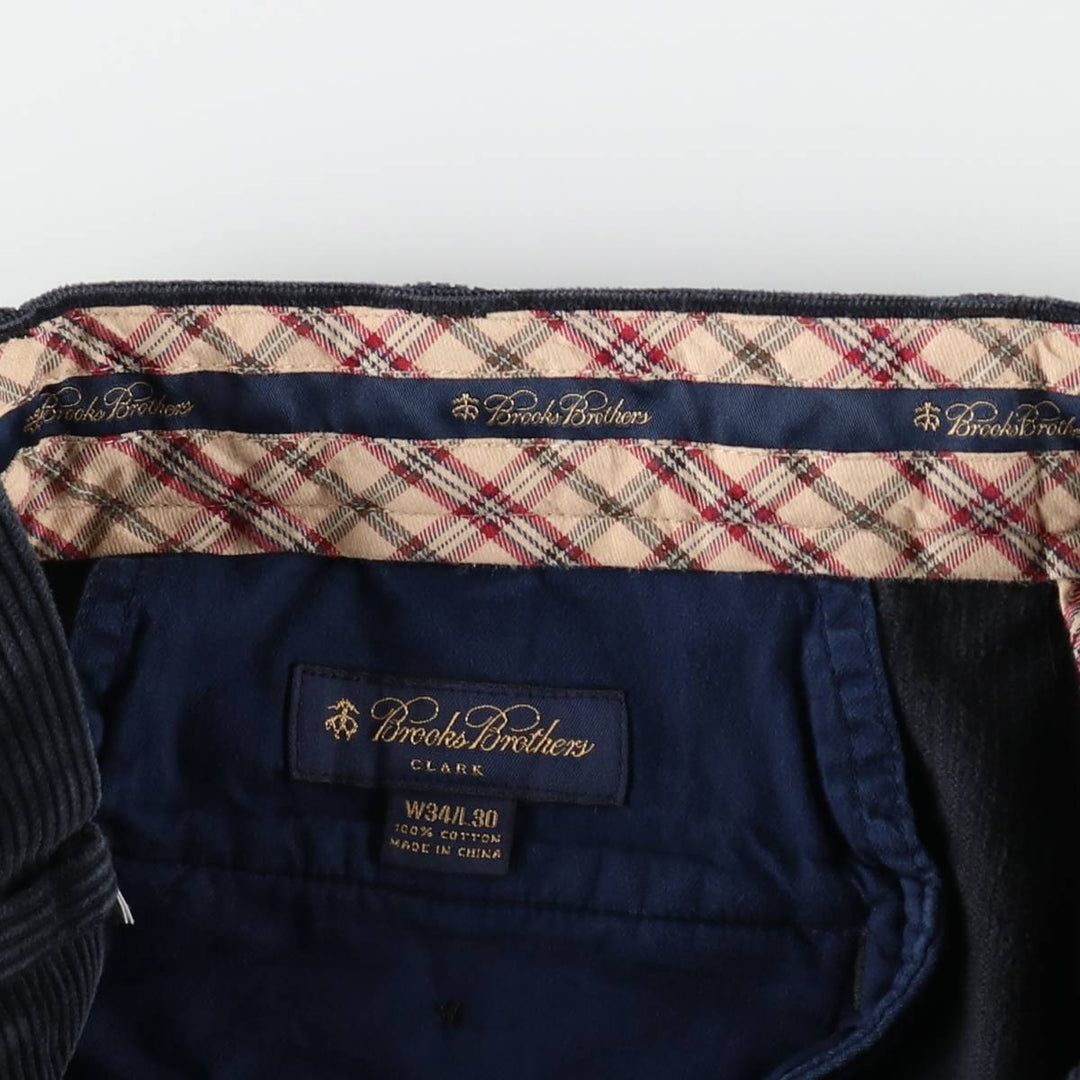 Brooks Brothers Clark Corduroy Pants, Men's, Size W34 cotton navy blue type Vintage Second Hand