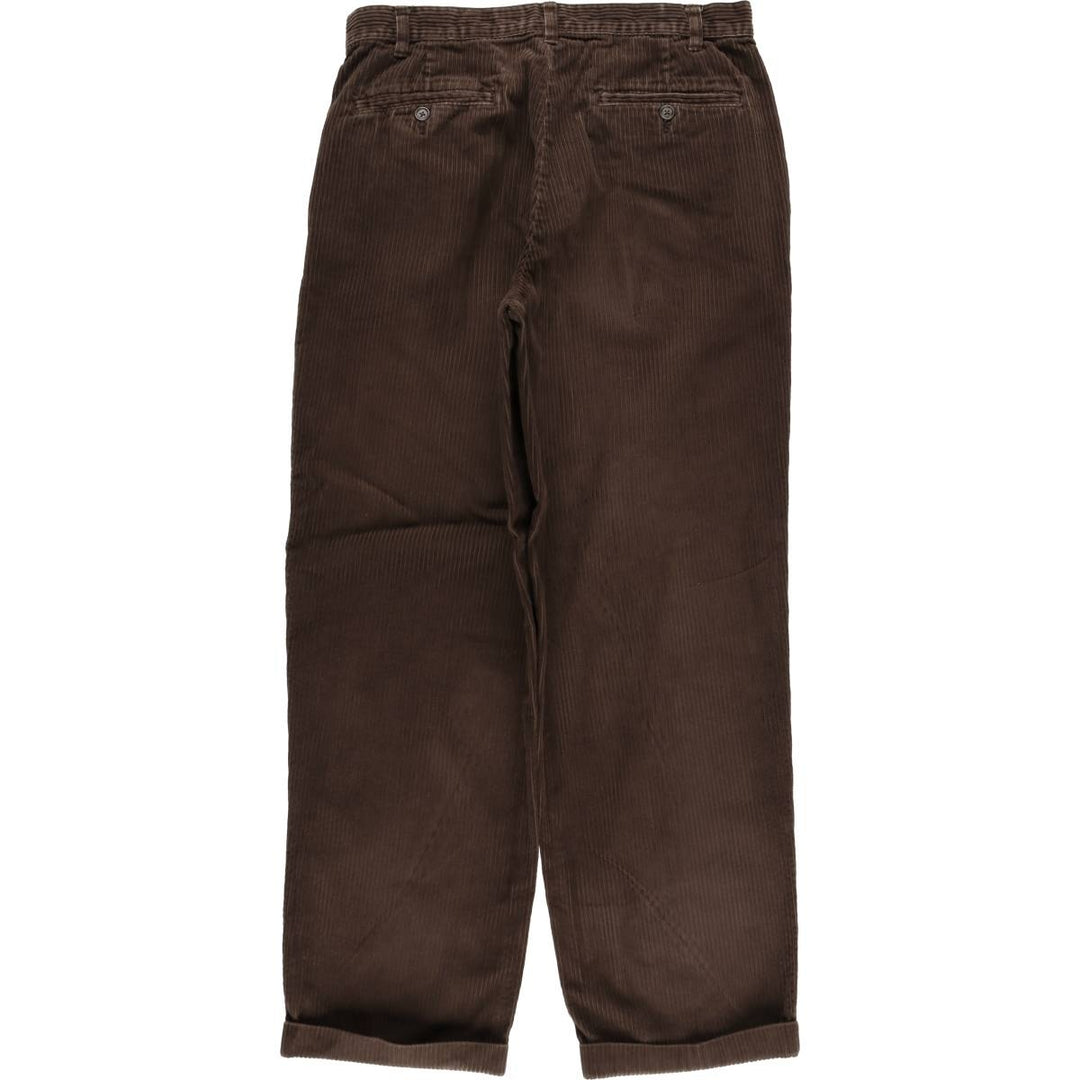 Eddie Bauer Two-Puck Wide-Rib Corduroy Pants, Men's Size 34 cotton brown type Vintage Second Hand