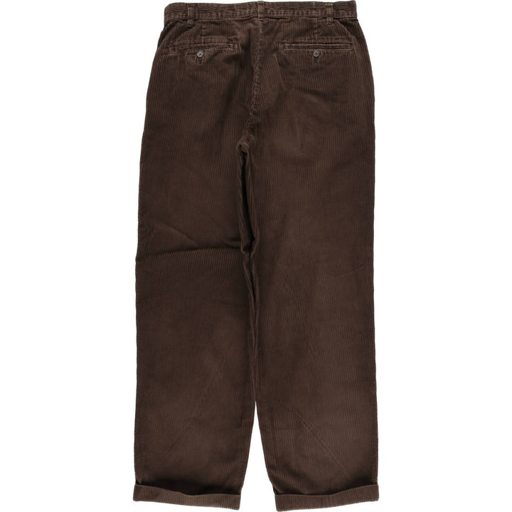 Eddie Bauer Two-Puck Wide-Rib Corduroy Pants, Men's Size 34 cotton brown type Vintage Second Hand