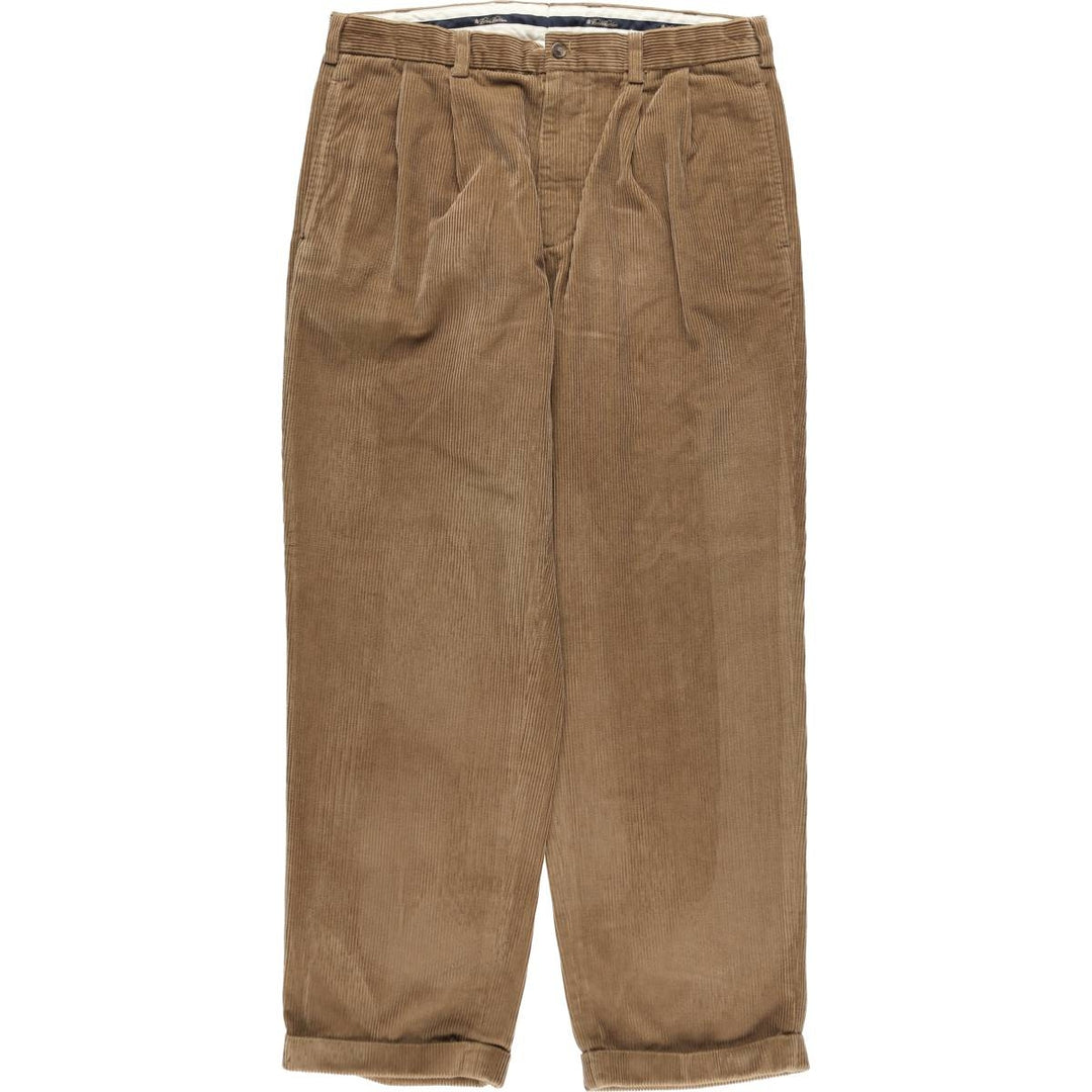 Brooks Brothers ELLIOT Two-Puck Wide-Rib Corduroy Pants, Men's, Size W35 cotton brown type Vintage Second Hand