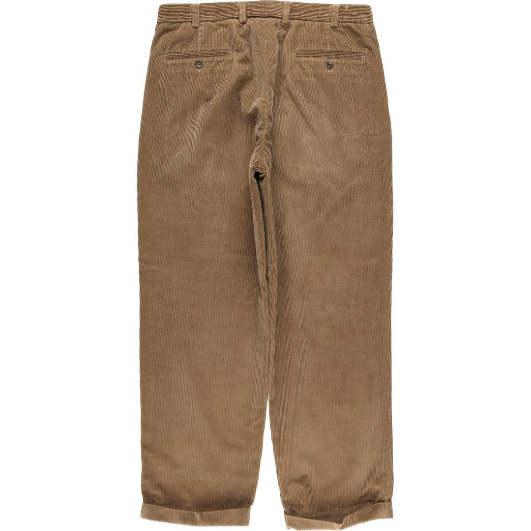 Brooks Brothers ELLIOT Two-Puck Wide-Rib Corduroy Pants, Men's, Size W35 cotton brown type Vintage Second Hand