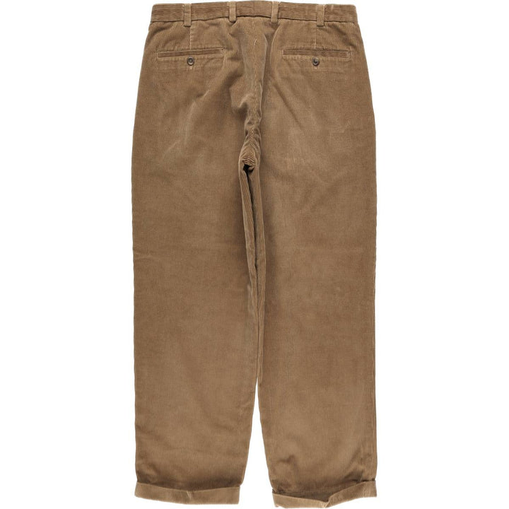 Brooks Brothers ELLIOT Two-Puck Wide-Rib Corduroy Pants, Men's, Size W35 cotton brown type Vintage Second Hand