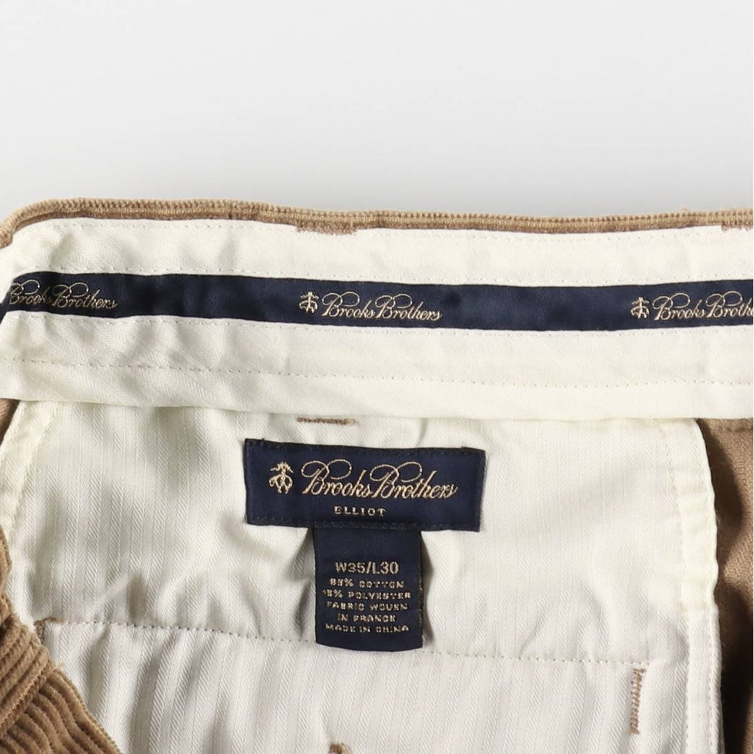 Brooks Brothers ELLIOT Two-Puck Wide-Rib Corduroy Pants, Men's, Size W35 cotton brown type Vintage Second Hand