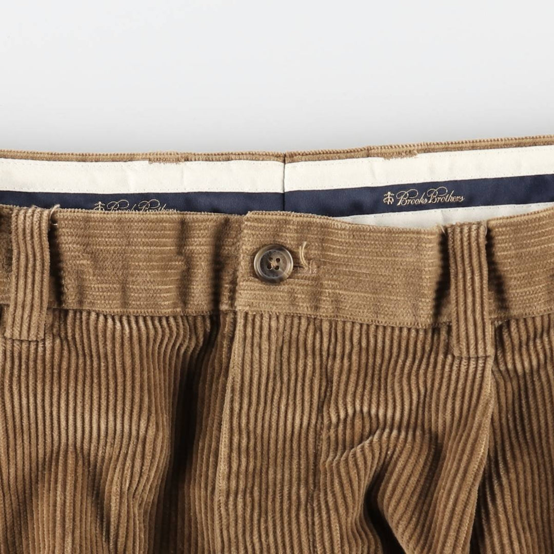 Brooks Brothers ELLIOT Two-Puck Wide-Rib Corduroy Pants, Men's, Size W35 cotton brown type Vintage Second Hand