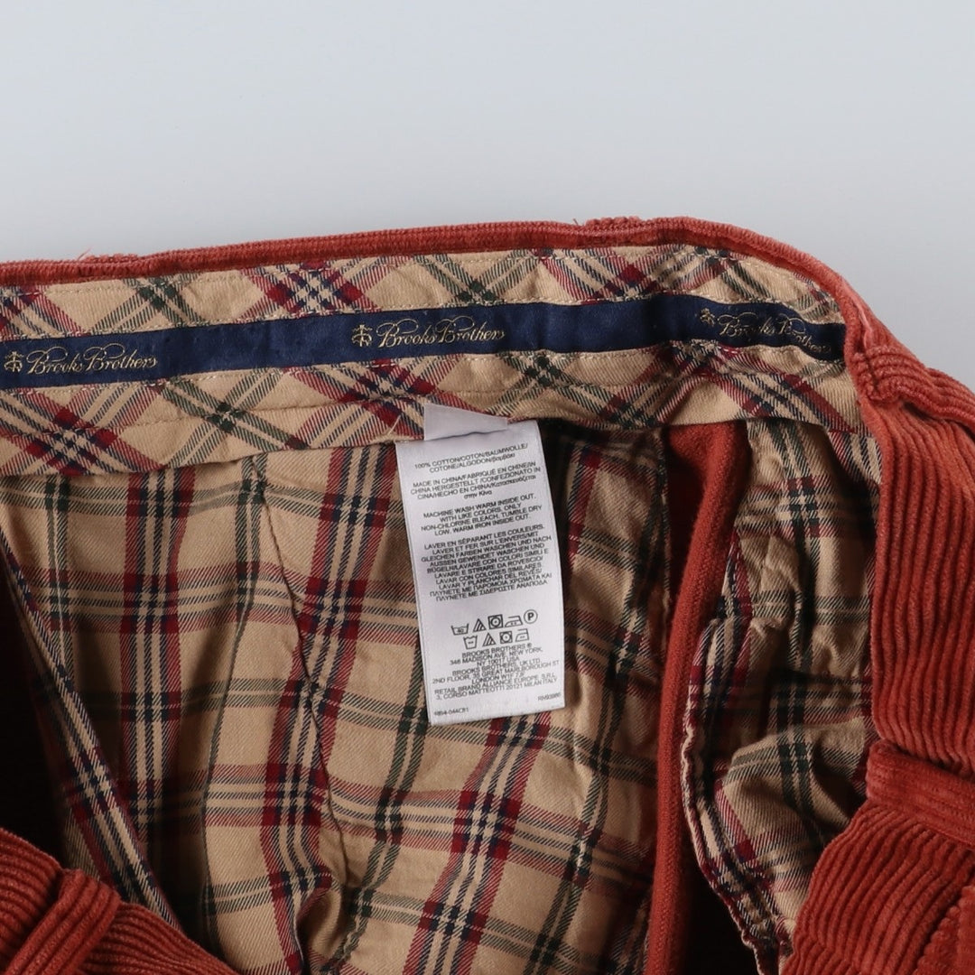 Brooks Brothers Clark Corduroy Pants, Men's, Size W35 cotton red type reddish brown Vintage Second Hand