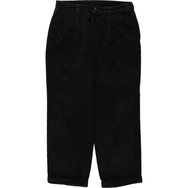 Brooks Brothers BROOKS SPORT Two-Pleat Corduroy Pants, Men's Size W35 (approx.) cotton black type Vintage Second Hand