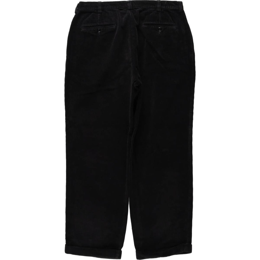Brooks Brothers BROOKS SPORT Two-Pleat Corduroy Pants, Men's Size W35 (approx.) cotton black type Vintage Second Hand