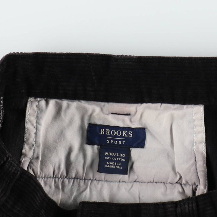 Brooks Brothers BROOKS SPORT Two-Pleat Corduroy Pants, Men's Size W35 (approx.) cotton black type Vintage Second Hand
