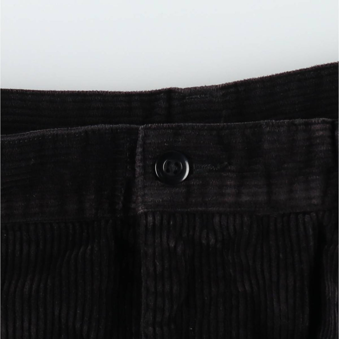 Brooks Brothers BROOKS SPORT Two-Pleat Corduroy Pants, Men's Size W35 (approx.) cotton black type Vintage Second Hand