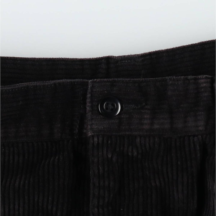 Brooks Brothers BROOKS SPORT Two-Pleat Corduroy Pants, Men's Size W35 (approx.) cotton black type Vintage Second Hand