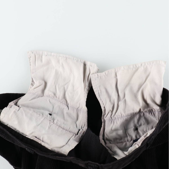 Brooks Brothers BROOKS SPORT Two-Pleat Corduroy Pants, Men's Size W35 (approx.) cotton black type Vintage Second Hand