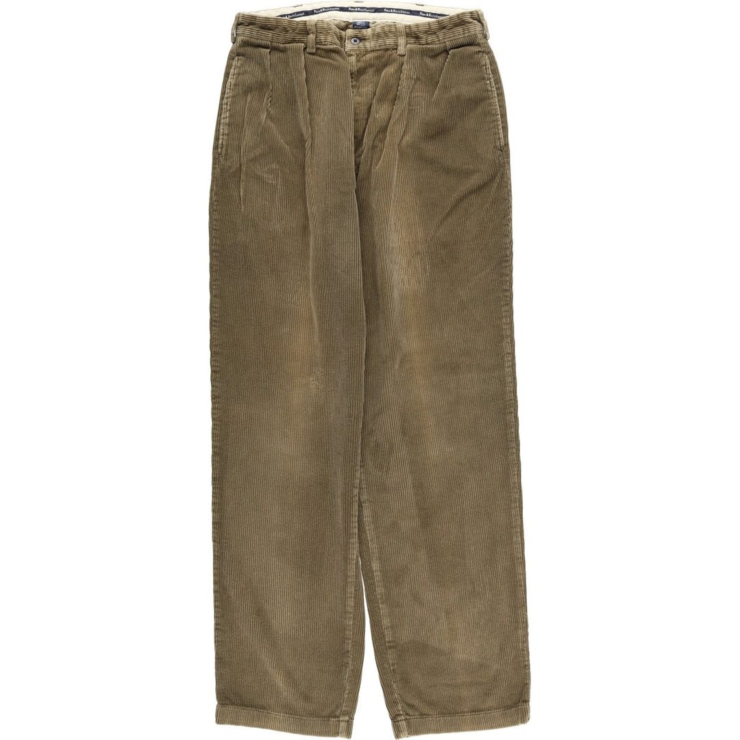 Ralph Lauren Polo Ralph Lauren Two-pleat Corduroy Pants Men's Size W33 cotton brown type Vintage Second Hand