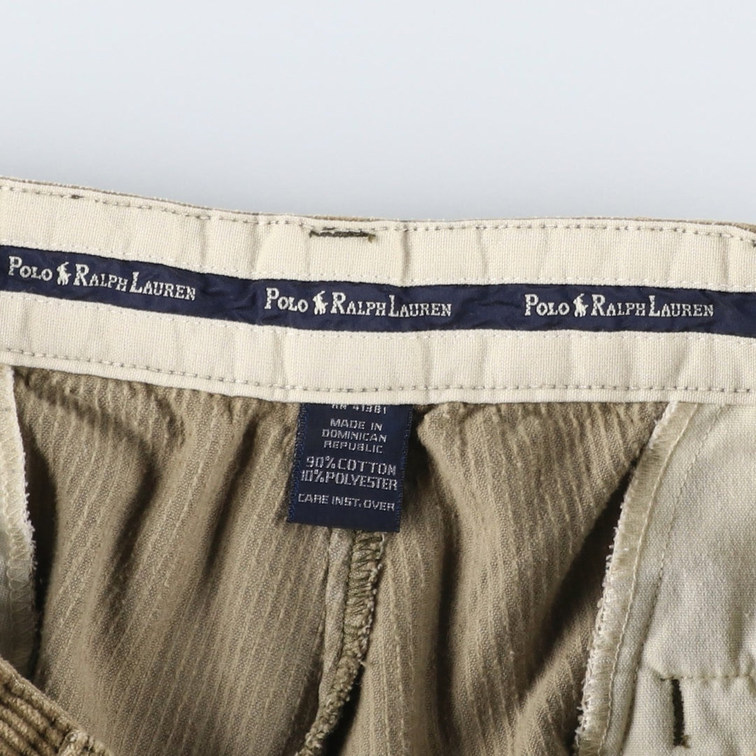 Ralph Lauren Polo Ralph Lauren Two-pleat Corduroy Pants Men's Size W33 cotton brown type Vintage Second Hand