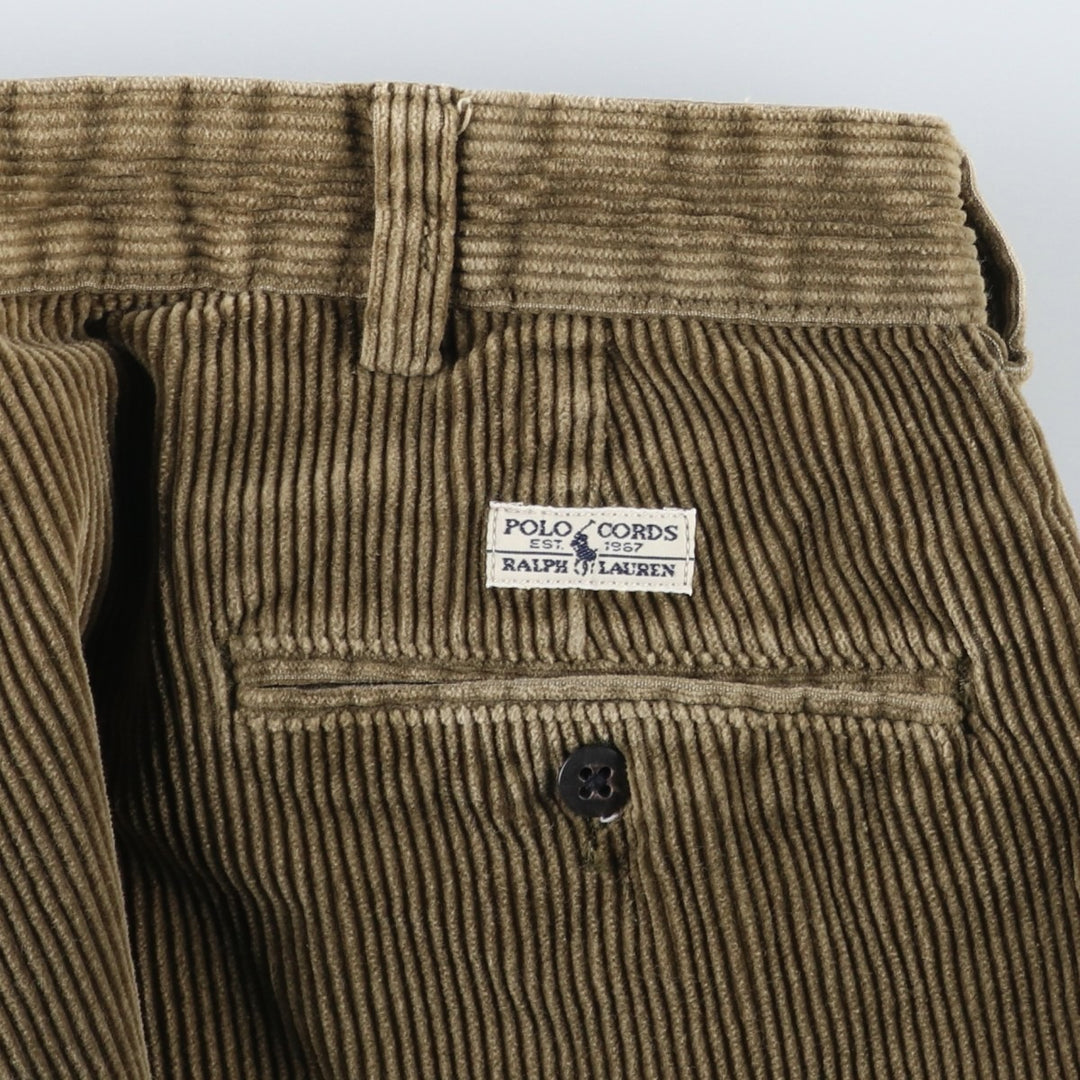 Ralph Lauren Polo Ralph Lauren Two-pleat Corduroy Pants Men's Size W33 cotton brown type Vintage Second Hand