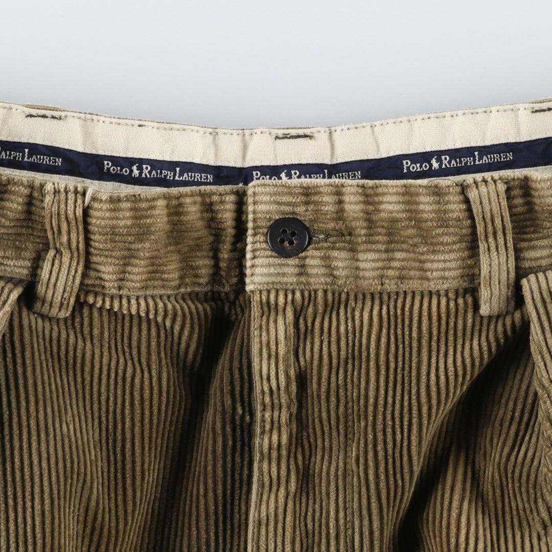 Ralph Lauren Polo Ralph Lauren Two-pleat Corduroy Pants Men's Size W33 cotton brown type Vintage Second Hand