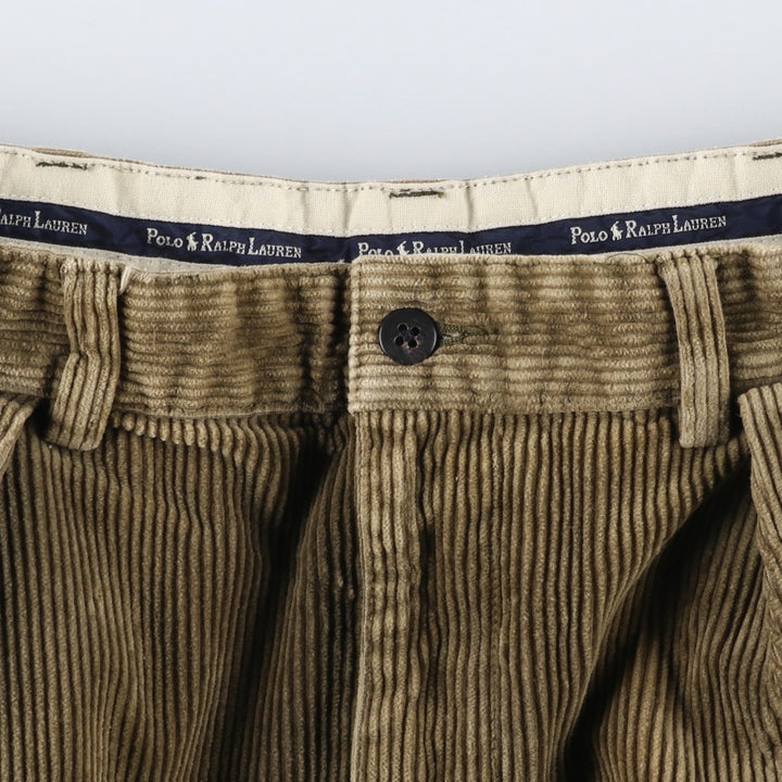 Ralph Lauren Polo Ralph Lauren Two-pleat Corduroy Pants Men's Size W33 cotton brown type Vintage Second Hand